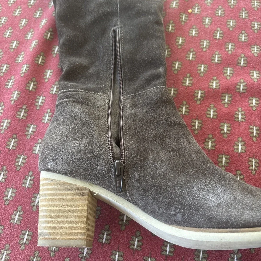 Coconuts By Matisse Brown Over Knee Boot Suede Braided Sides Size 7 Boho‎ Cowboy